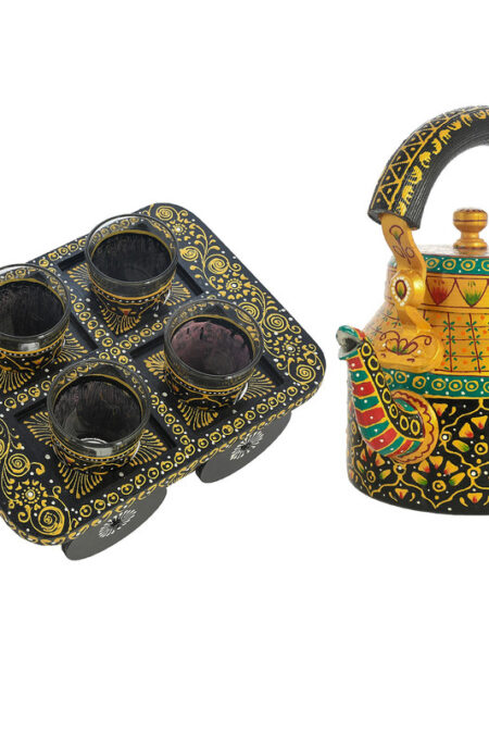 ALUMINIUM TEA KETTLE WITH 4 GLASS